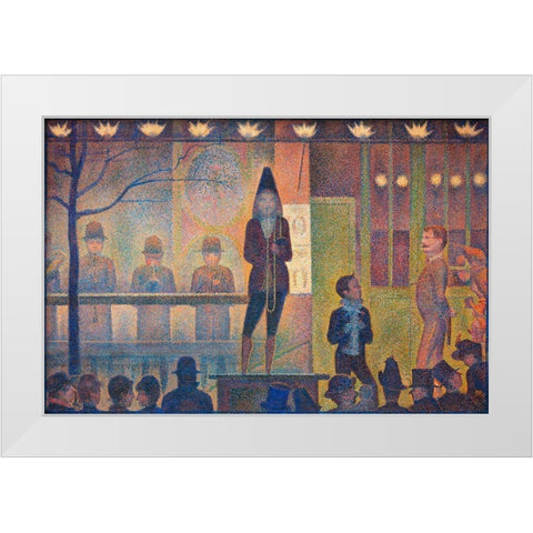 Circus Sideshow White Modern Wood Framed Art Print by Seurat, Georges