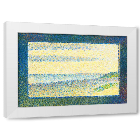 Seascape White Modern Wood Framed Art Print by Seurat, Georges