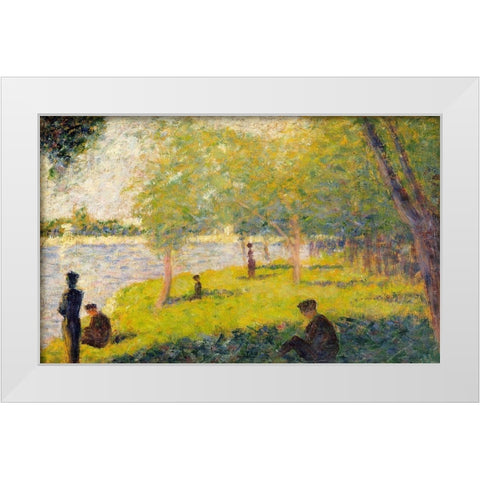 Study for a Sunday on La Grande Jatte White Modern Wood Framed Art Print by Seurat, Georges