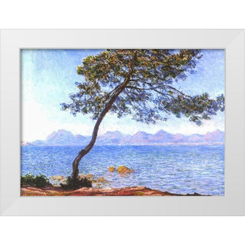 Cap DAntibes White Modern Wood Framed Art Print by Monet, Claude