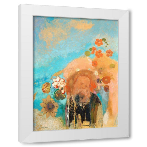 Evocation of Roussel White Modern Wood Framed Art Print by Redon, Odilon