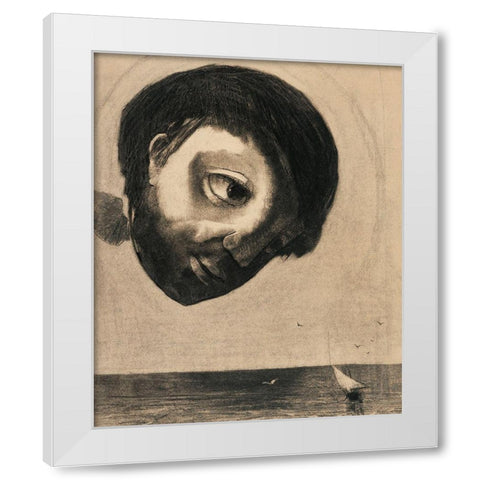 Guardian Spirit of the Waters White Modern Wood Framed Art Print by Redon, Odilon