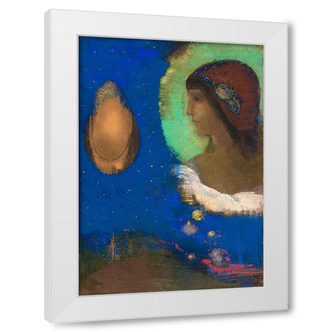 Sita  White Modern Wood Framed Art Print by Redon, Odilon