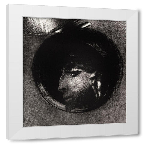 Auricular Cell White Modern Wood Framed Art Print by Redon, Odilon