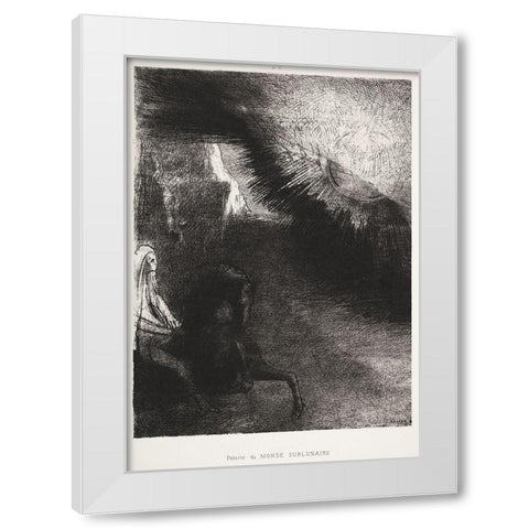 Pilgrim of the Sublunary World White Modern Wood Framed Art Print by Redon, Odilon