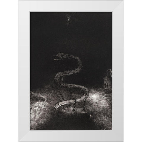 And Bound Him a Thousand Years White Modern Wood Framed Art Print by Redon, Odilon