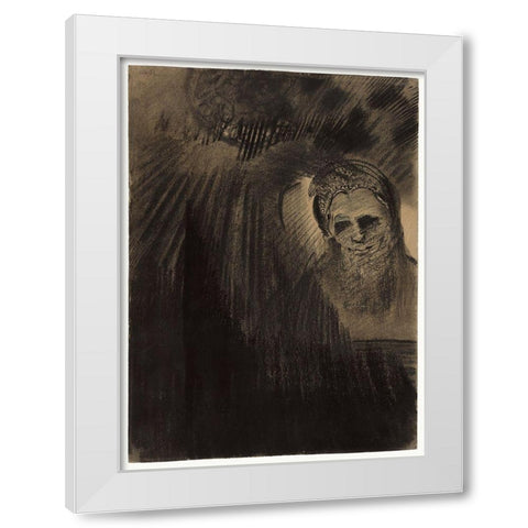 Apparition White Modern Wood Framed Art Print by Redon, Odilon