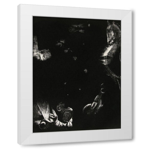 The Different Peoples Who Inhabit the Land and the Sea White Modern Wood Framed Art Print by Redon, Odilon