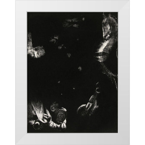 The Different Peoples Who Inhabit the Land and the Sea White Modern Wood Framed Art Print by Redon, Odilon