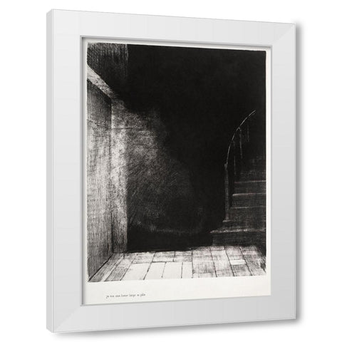 I Saw a Flash of Light. Large and Pale White Modern Wood Framed Art Print by Redon, Odilon