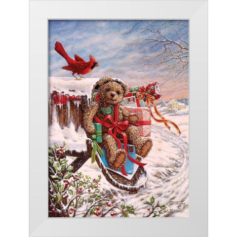 Christmas Delivery White Modern Wood Framed Art Print by Kruskamp, Janet