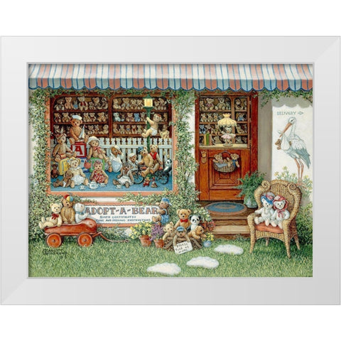 Adopt-A-Bear White Modern Wood Framed Art Print by Kruskamp, Janet