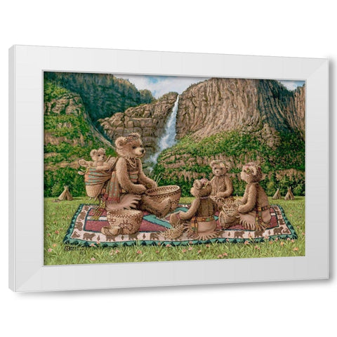 Basket Weavers White Modern Wood Framed Art Print by Kruskamp, Janet