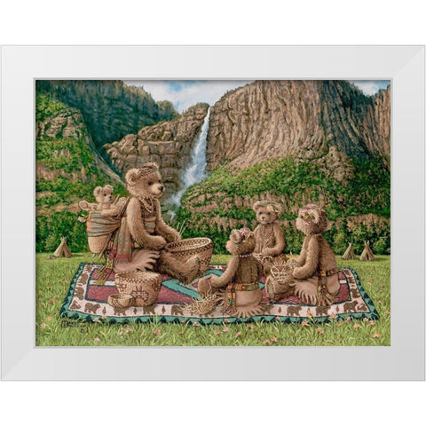 Basket Weavers White Modern Wood Framed Art Print by Kruskamp, Janet