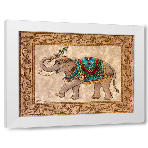 Royal Elephant II White Modern Wood Framed Art Print by Kruskamp, Janet