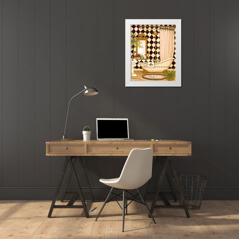 Elegant Bath I White Modern Wood Framed Art Print by Kruskamp, Janet