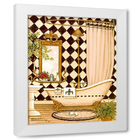 Elegant Bath I White Modern Wood Framed Art Print by Kruskamp, Janet