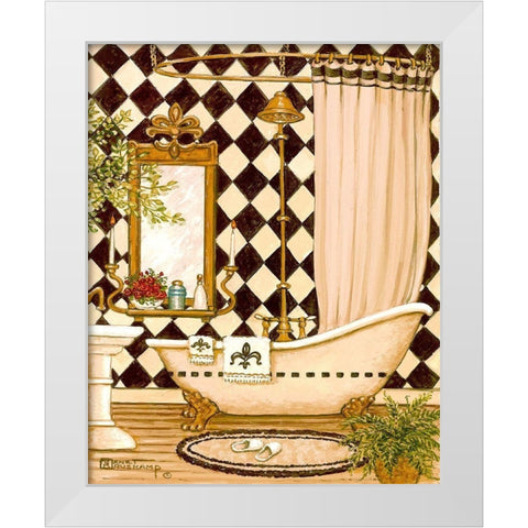 Elegant Bath I White Modern Wood Framed Art Print by Kruskamp, Janet
