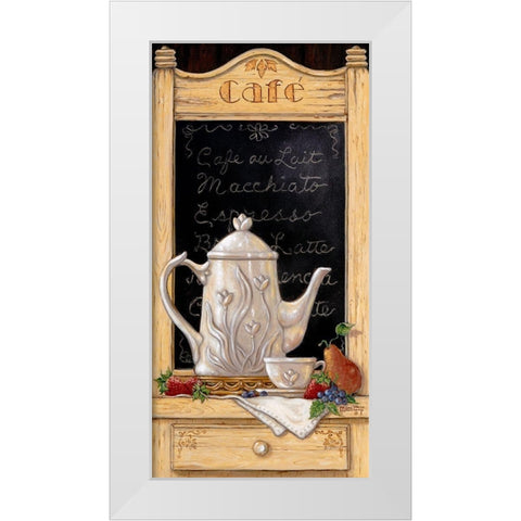 Coffee and Fruit I White Modern Wood Framed Art Print by Kruskamp, Janet