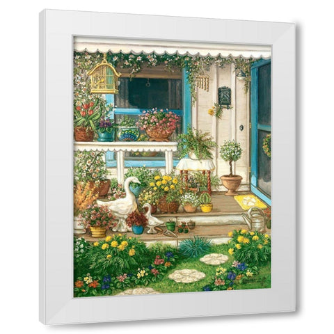 Spring Front Porch White Modern Wood Framed Art Print by Kruskamp, Janet