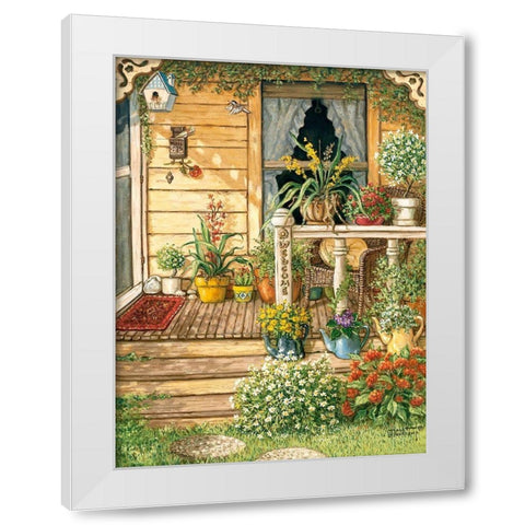 Summer Front Porch White Modern Wood Framed Art Print by Kruskamp, Janet