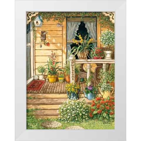 Summer Front Porch White Modern Wood Framed Art Print by Kruskamp, Janet