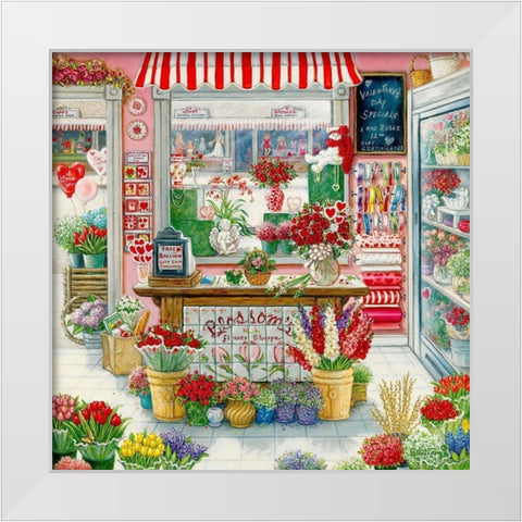 Blossoms Flower Shoppe White Modern Wood Framed Art Print by Kruskamp, Janet