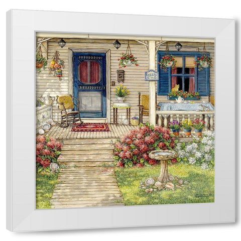 Front Porch in Maine White Modern Wood Framed Art Print by Kruskamp, Janet