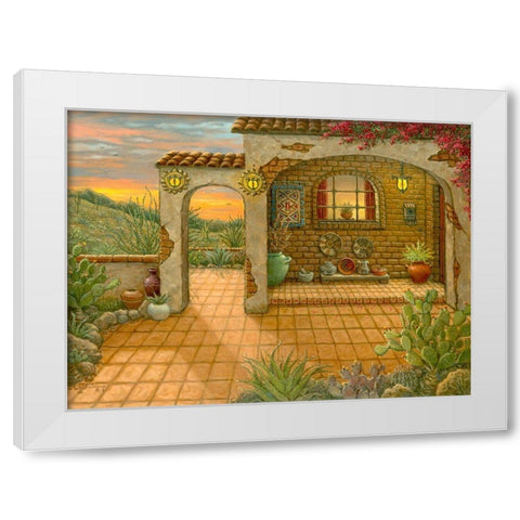 South West Sunset White Modern Wood Framed Art Print by Kruskamp, Janet