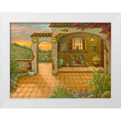 South West Sunset White Modern Wood Framed Art Print by Kruskamp, Janet