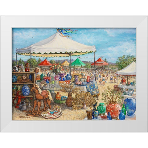 Antique Fair White Modern Wood Framed Art Print by Kruskamp, Janet