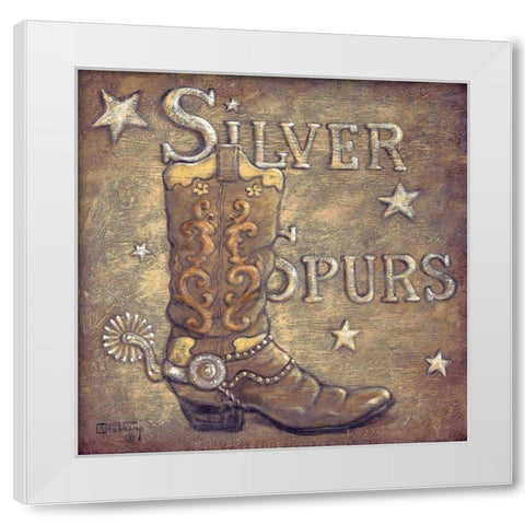 Silver Spurs White Modern Wood Framed Art Print by Kruskamp, Janet