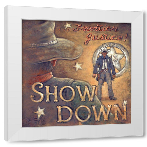 Show Down White Modern Wood Framed Art Print by Kruskamp, Janet