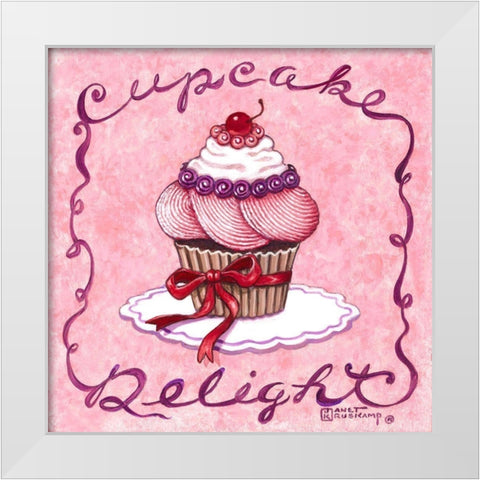 Cupcake Delight White Modern Wood Framed Art Print by Kruskamp, Janet