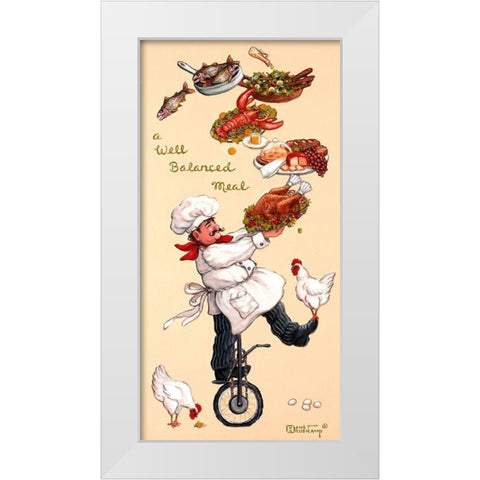 A Well Balanced Meal White Modern Wood Framed Art Print by Kruskamp, Janet