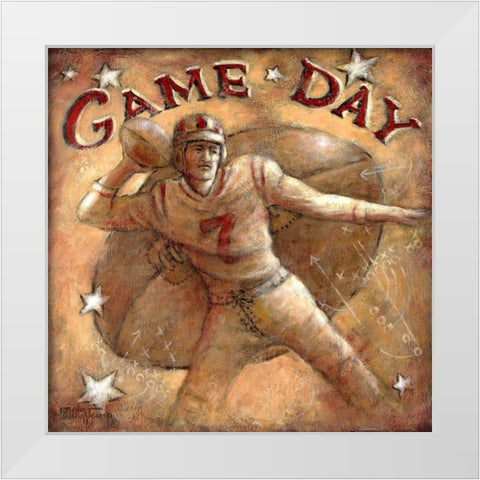 Game Day White Modern Wood Framed Art Print by Kruskamp, Janet