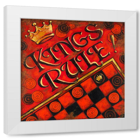 Kings Rule White Modern Wood Framed Art Print by Kruskamp, Janet