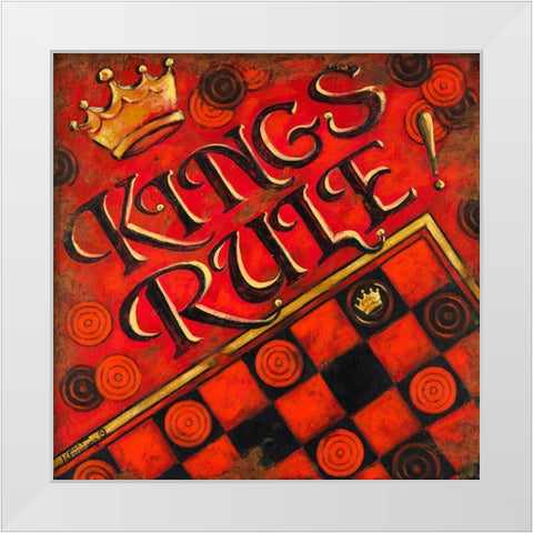Kings Rule White Modern Wood Framed Art Print by Kruskamp, Janet