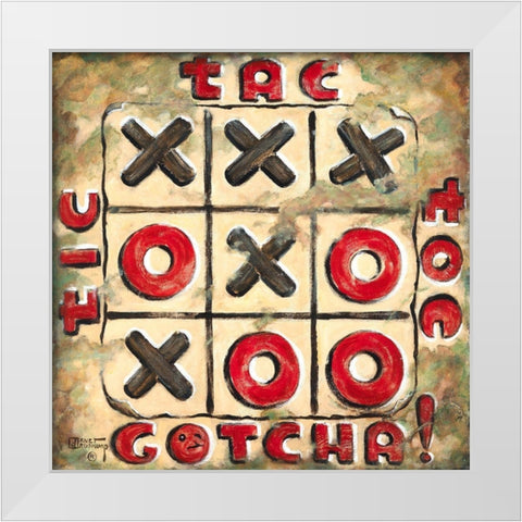 Tic Tac Toe White Modern Wood Framed Art Print by Kruskamp, Janet
