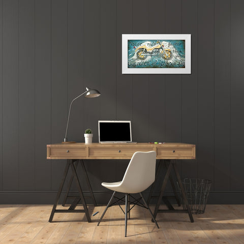 Never Ride Faster White Modern Wood Framed Art Print by Kruskamp, Janet