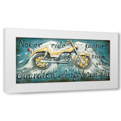 Never Ride Faster White Modern Wood Framed Art Print by Kruskamp, Janet