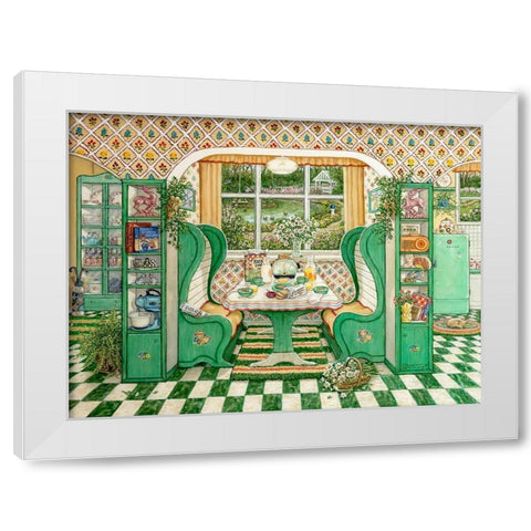 1940s Breakfast Nook White Modern Wood Framed Art Print by Kruskamp, Janet