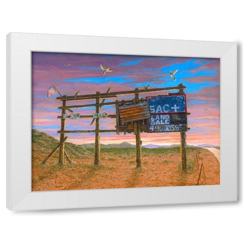 Desert Sentinel White Modern Wood Framed Art Print by Kruskamp, Janet
