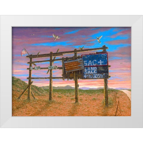 Desert Sentinel White Modern Wood Framed Art Print by Kruskamp, Janet