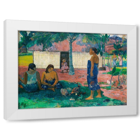Why Are You Angry? White Modern Wood Framed Art Print by Gauguin, Paul