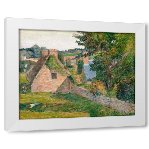 The Field of Derout-Lollichon White Modern Wood Framed Art Print by Gauguin, Paul