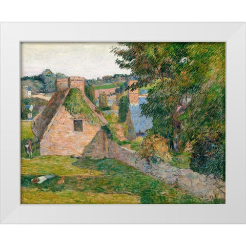 The Field of Derout-Lollichon White Modern Wood Framed Art Print by Gauguin, Paul