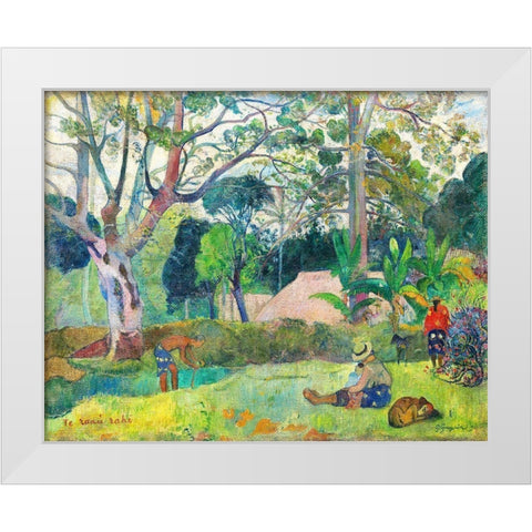 The Big Tree White Modern Wood Framed Art Print by Gauguin, Paul