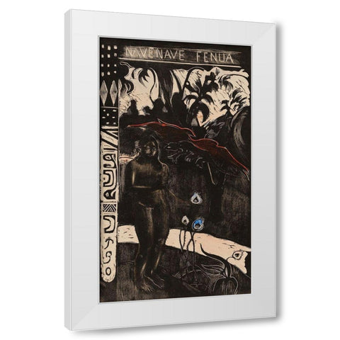 Delightful Land (Nave nave fenua), from the Noa Noa Suite White Modern Wood Framed Art Print by Gauguin, Paul