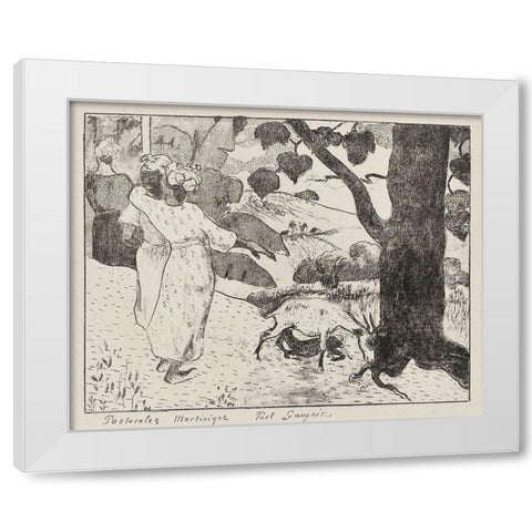 Pastorales Martiniques (Martinique Pastorals) White Modern Wood Framed Art Print by Gauguin, Paul